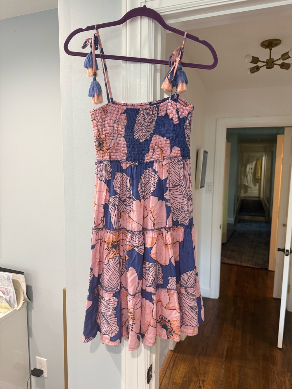 Maaji Pink & Navy Floral Tiered Sundress large